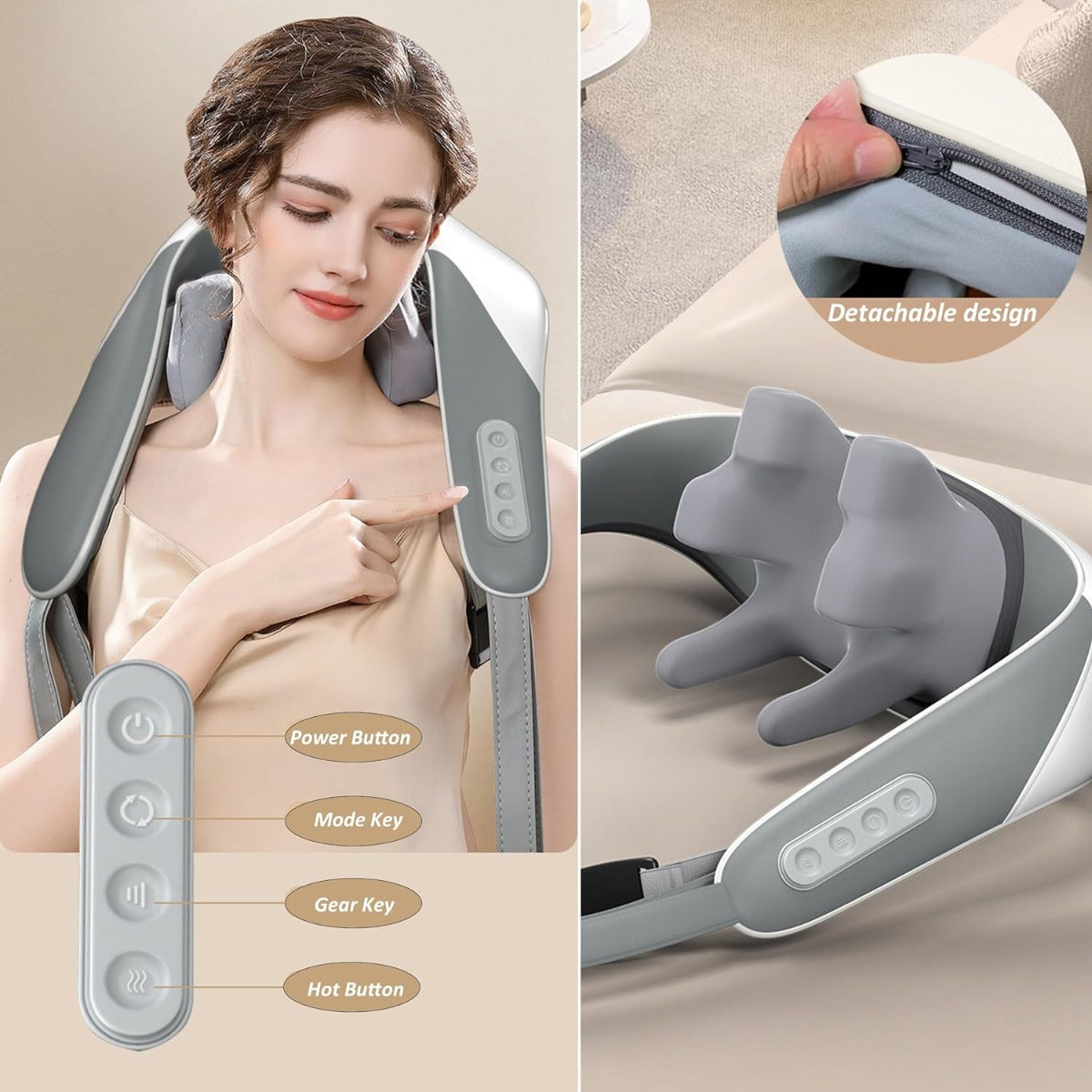 Nuvibell™-Masajeador para cuello, hombros y espalda con calor terapéutico